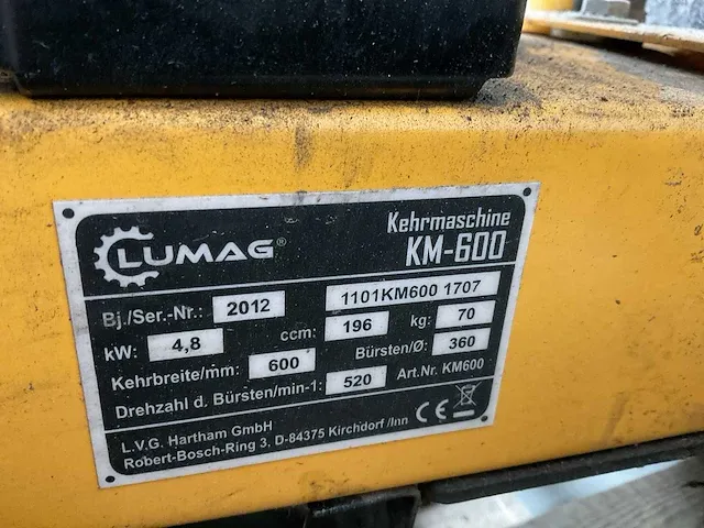 2012 lumag km-600 veegmachine - afbeelding 7 van  7