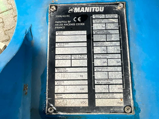 2012 manitou 200atj hoogwerker 4x4x4 - afbeelding 16 van  23
