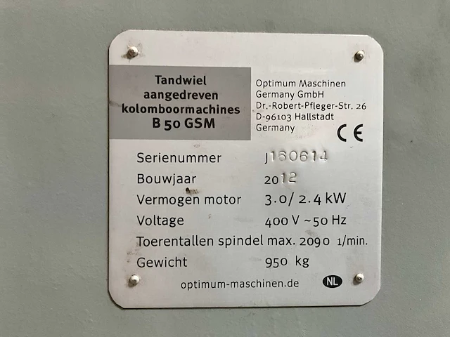 2012 optimum opti b 50 gsm kolomboormachine - afbeelding 8 van  17