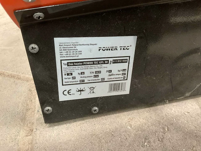 2012 power tec tec gpl30 heater - afbeelding 4 van  6