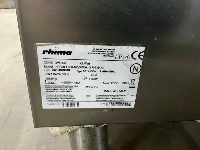 2012 rhima dr60 vaatwasmachine - afbeelding 6 van  6