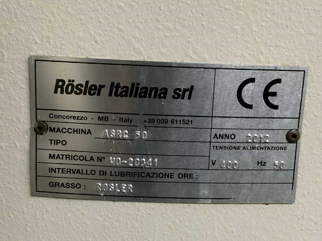 2012 rösler asr. 50 ontbraam / ontvet installatie - afbeelding 10 van  18