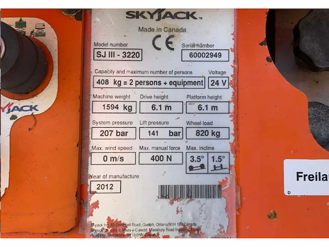 2012 skyjack sj iii 3220 hoogwerker - afbeelding 20 van  20