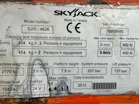 2012 skyjack sjiii 4626 hoogwerker - afbeelding 3 van  11