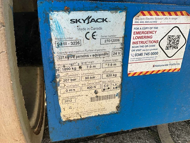 2012 skyjack sjiii3226 hoogwerker - afbeelding 4 van  12