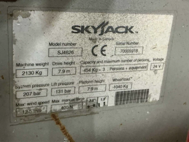 2012 skyjack sjiii4626 hoogwerker - afbeelding 6 van  14