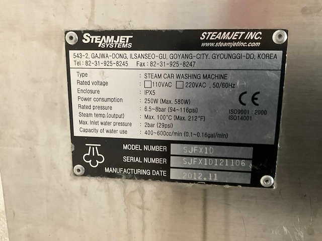 2012 steamjet fx1-d auto wax stoomreiniger - afbeelding 6 van  7