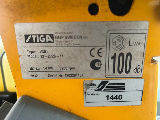 2012 stiga v301 zitmaaier - afbeelding 9 van  9