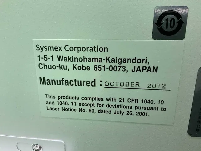 2012 sysmex cs-2100i bloed hemostatisanalysator - afbeelding 8 van  17