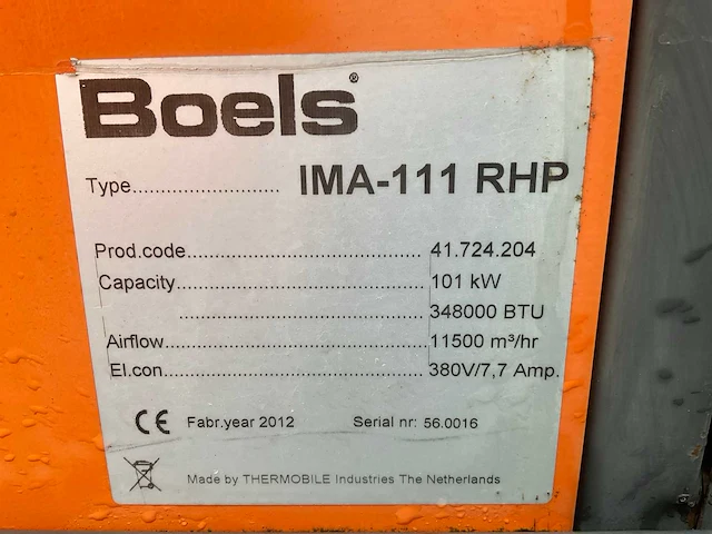 2012 thermobile ima-111 rhp industriële heater / event heater / hetelucht turbine - afbeelding 6 van  14