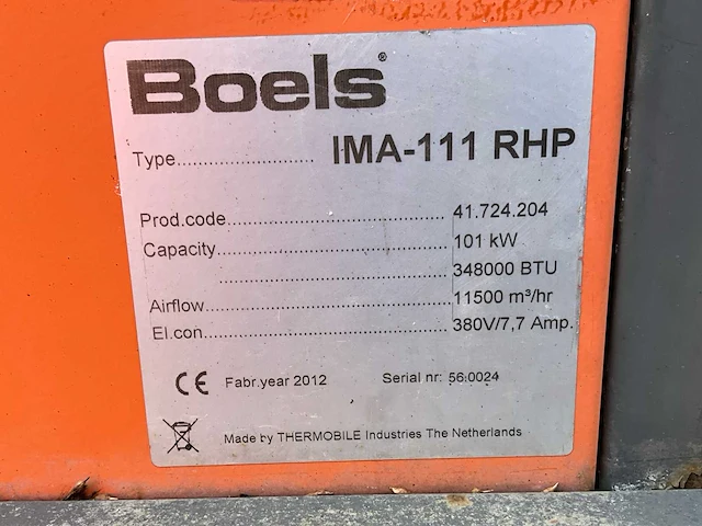 2012 thermobile ima-111 rhp industriële heater / event heater / hetelucht turbine - afbeelding 5 van  13