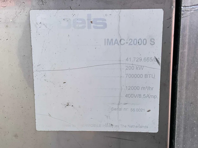 2012 thermobile imac-2000 s industriële heater / event heater / hetelucht turbine - afbeelding 3 van  11