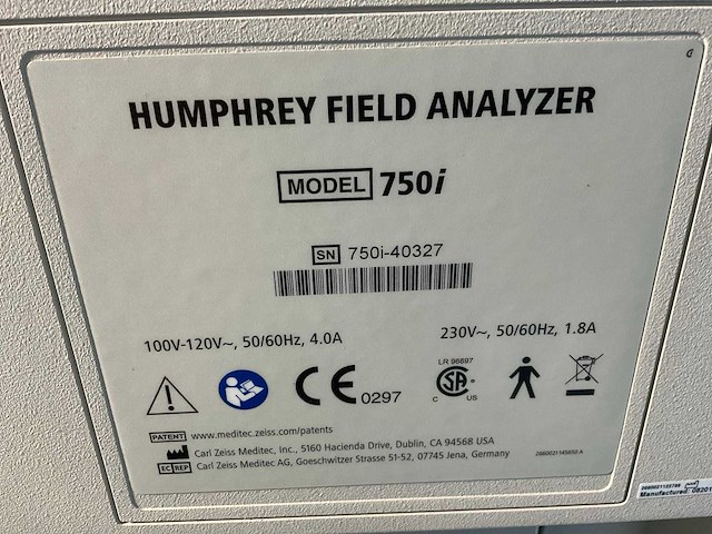 2012 zeiss bv hfa ii 750i perimeter - afbeelding 7 van  7