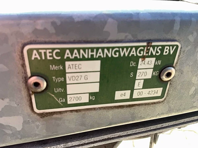 2013 atec eb2 2-1v dubbelas zeilaanhangwagen - afbeelding 19 van  19