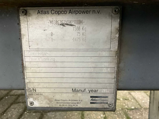 2013 atlas copco xas137 compressor aanhangwagen - afbeelding 7 van  15