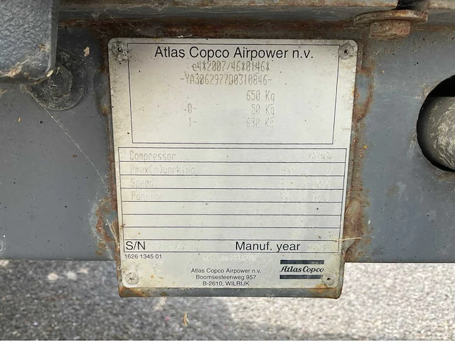 2013 atlas copco xas47 mobiele luchtcompressor - afbeelding 5 van  17