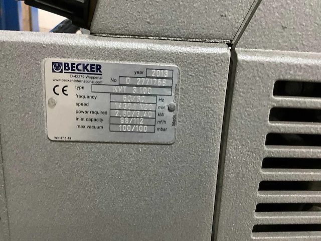 2013 becker kvt3100 vacuümpomp v.v. aluminum vacuümbed 182x136cm - afbeelding 8 van  9