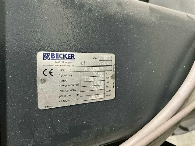 2013 becker sv 5.690/2-510 vacuümpomp - afbeelding 5 van  5