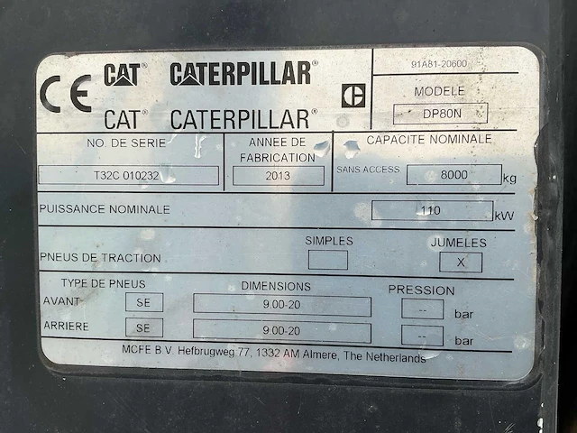 2013 caterpillar dp80n vorkheftruck - afbeelding 19 van  26