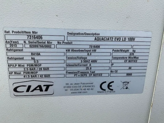 2013 ciat aquaciat 2 chiller - afbeelding 5 van  5