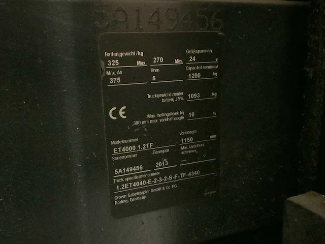 2013 crown et4000 1.2tf stapelaar - afbeelding 6 van  15