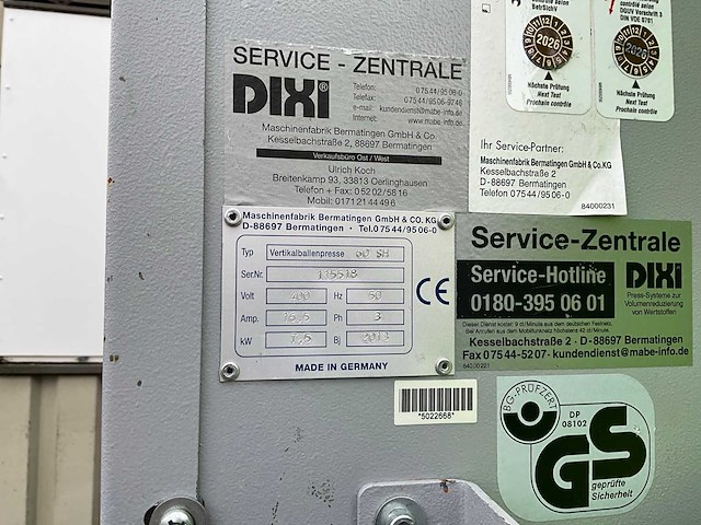 2013 dixi 60sh afvalpers / kartonpers verticale balenpers - afbeelding 2 van  22