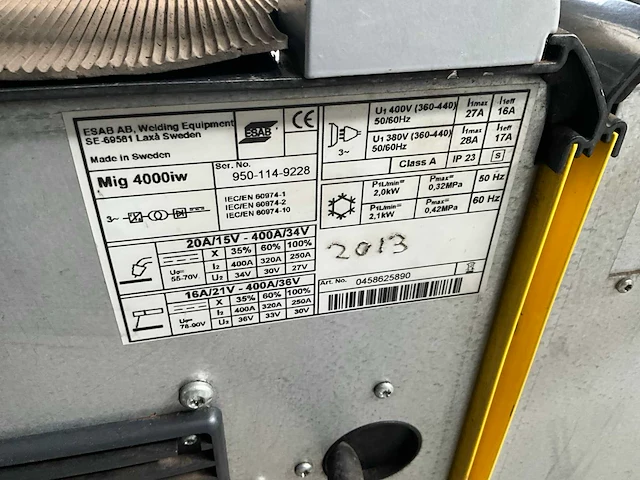 2013 esab mig 4000iw mig lasapparaat - afbeelding 7 van  7