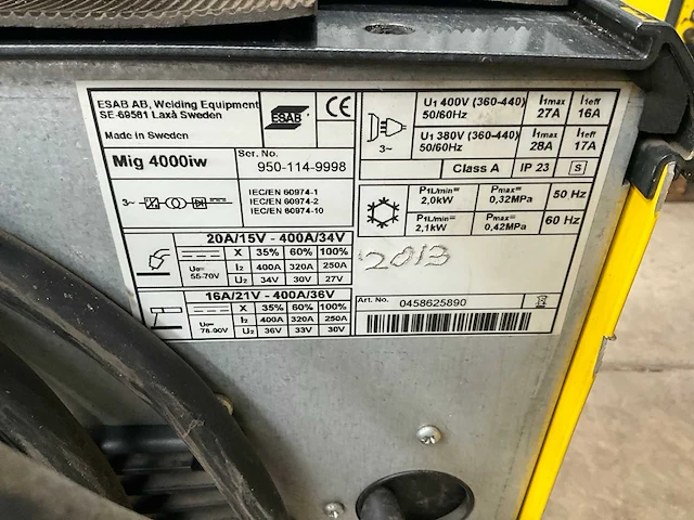 2013 esab mig 4000iw mig lasapparaat - afbeelding 8 van  8