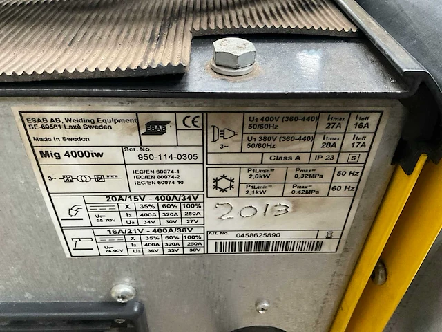 2013 esab mig 4000iw mig lasapparaat - afbeelding 5 van  5
