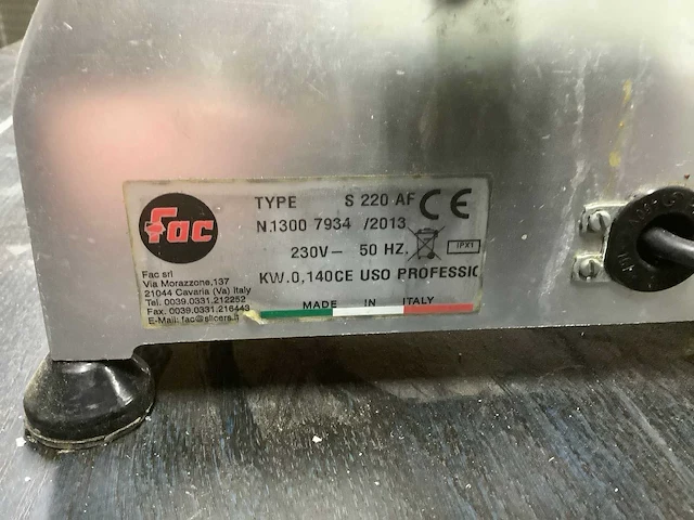 2013 fac s 220 af snijmachine - afbeelding 4 van  4