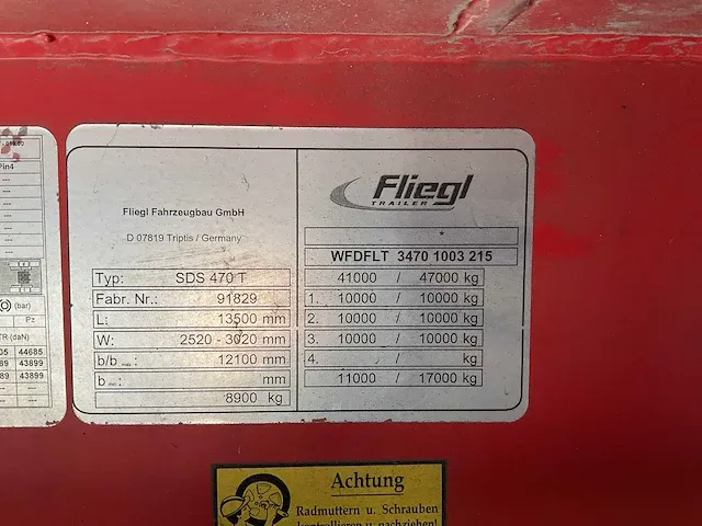 2013 fliegl sds 470 t semi-dieplader - afbeelding 17 van  25