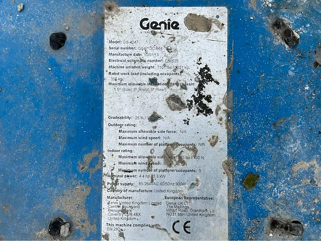 2013 genie gs-4047 hoogwerker - afbeelding 20 van  27