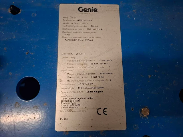 2013 genie gs1932 hoogwerker - afbeelding 6 van  14