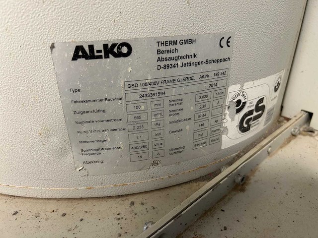 2013 gjerde stof drin 100 mobiele afzuiger 400v - afbeelding 3 van  7