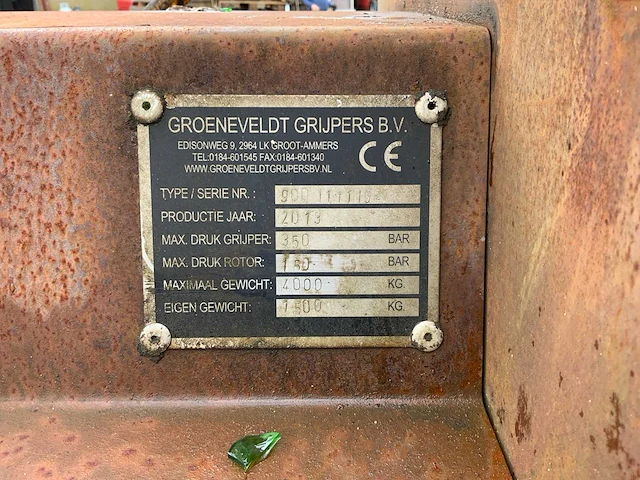 2013 groeneveldt 900 snelwissel roterende hydraulische sorteergrijper - afbeelding 3 van  3