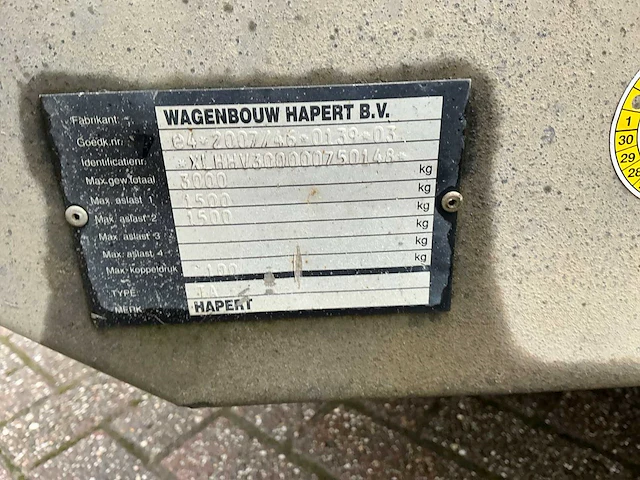 2013 hapert hv machine transporter aanhangwagen - afbeelding 9 van  10