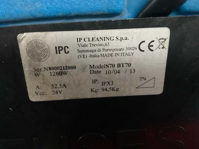 2013 ipc s70bt70 schrob- zuigmachine - afbeelding 5 van  13