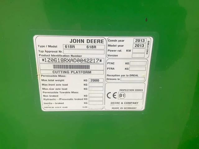 2013 john deere t550 maaidorser - afbeelding 43 van  50