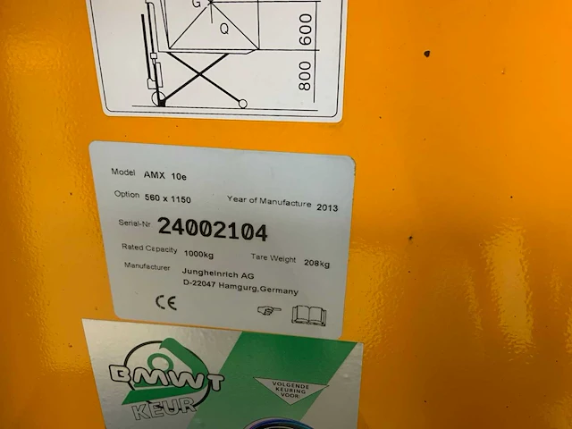 2013 jungheinrich amx10e elektrische palletwagen - afbeelding 5 van  8