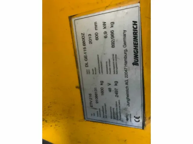 2013 jungheinrich etv 216 reach truck - afbeelding 9 van  18