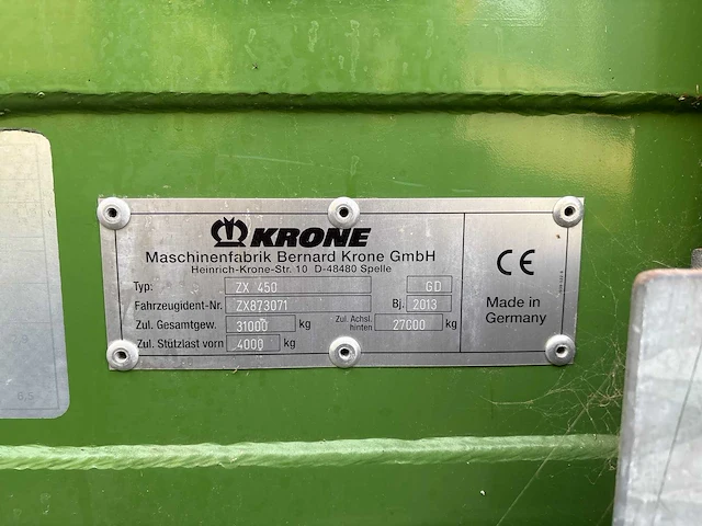 2013 krone zx 450 opraapwagen - afbeelding 31 van  47