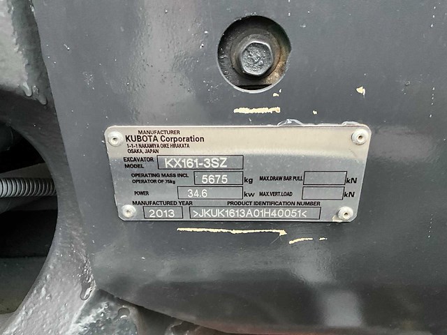 2013 kubota kx161-3sz midigraafmachine - afbeelding 22 van  29
