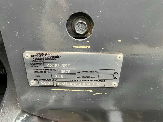 2013 kubota kx161-3sz midigraafmachine - afbeelding 25 van  31