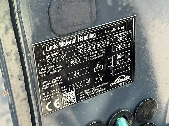 2013 linde e16p-01 vorkheftruck - afbeelding 7 van  15