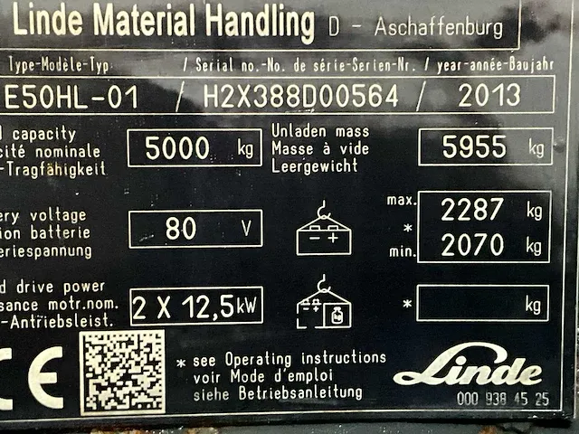 2013 linde e50hl-01 vorkheftruck - afbeelding 10 van  18
