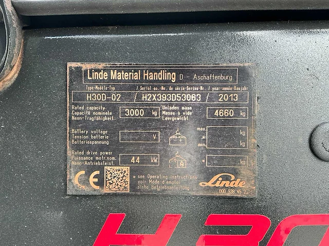 2013 linde h30d diesel vorkheftruck - afbeelding 19 van  26