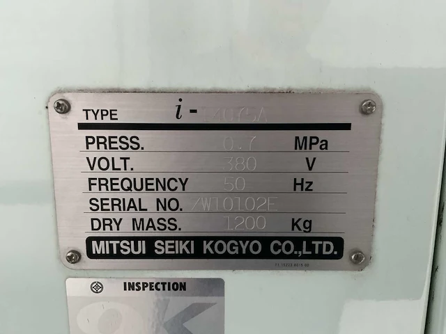 2013 mitsui seiki i-14075a olievrije compressor (airend defect) - afbeelding 9 van  14