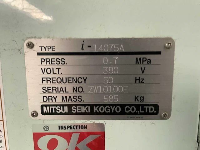 2013 mitsui seiki i-14075a olievrije compressor - afbeelding 6 van  14