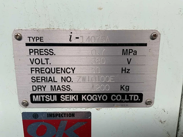 2013 mitsui seiki i-14075a olievrije compressor - afbeelding 9 van  14
