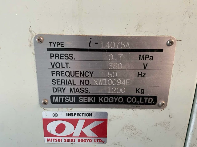 2013 mitsui seiki i-14075a olievrije compressor - afbeelding 8 van  13